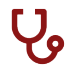stethoscope red line icon