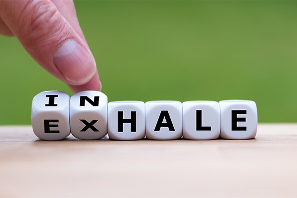 Dice with Inhale/Exhale spelled out