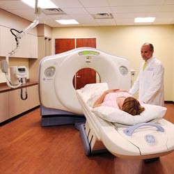 image of patient undergoing CT lung screening